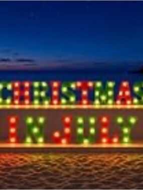 Festive Multicolor 'Christmas in July' 17 piece Lighted LED Letters- brand new